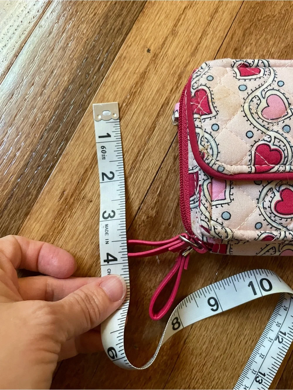 Vera Bradley Iconic RFID All-In-One Stitched Heart Vines pattern Wristlet